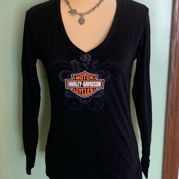 Harley Davidson long sleeve black size M - Picture 1 of 2